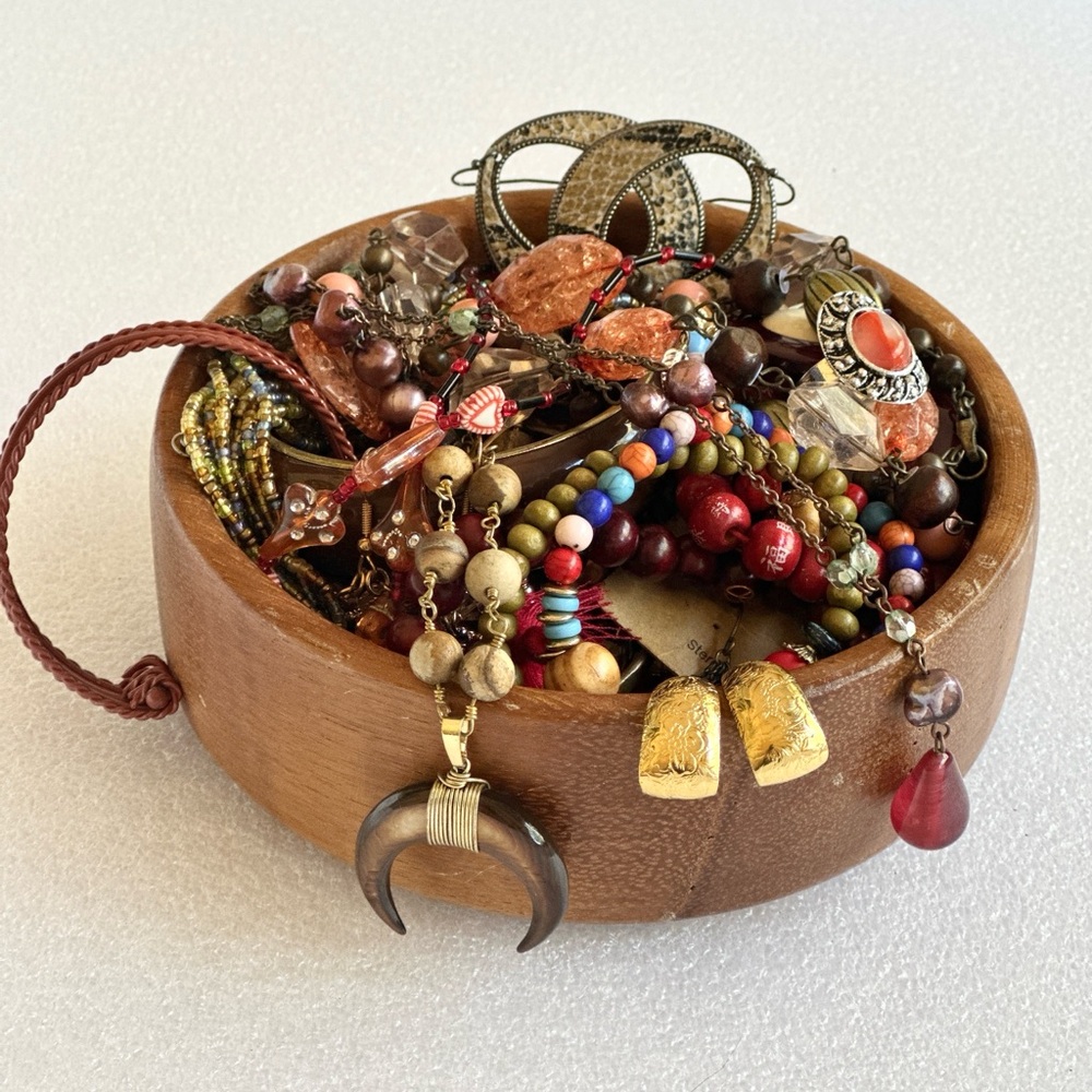 Bohemian Inspired Mixed Metals Jewelry Lot
Of Fashion Jewelry In Shades Of Fall